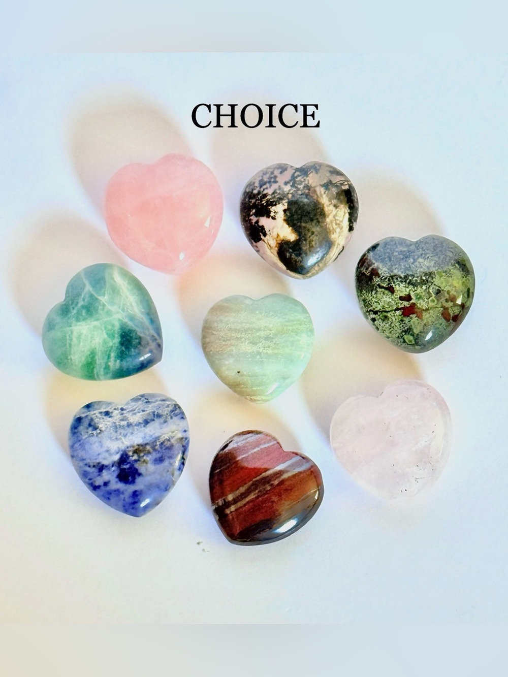 Heart-Shaped Crystal Pocket Stones Gemstone Heart $10/1 $5 ea additional $40 all